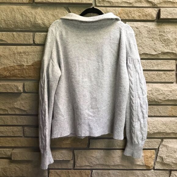 JCREW Cable-knit half-zip sweater Supersoft yarn Cream Wool Alpaca Small BD032 - Picture 5 of 14